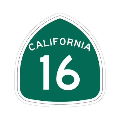 California 16 (California) (Road Sign) STICKER Vinyl Kiss-Cut Decal 6 Inch White - The Sticker Space