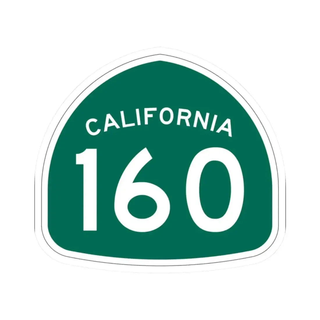 California 160 (California) (Road Sign) STICKER Vinyl Kiss-Cut Decal 2 Inch White - The Sticker Space