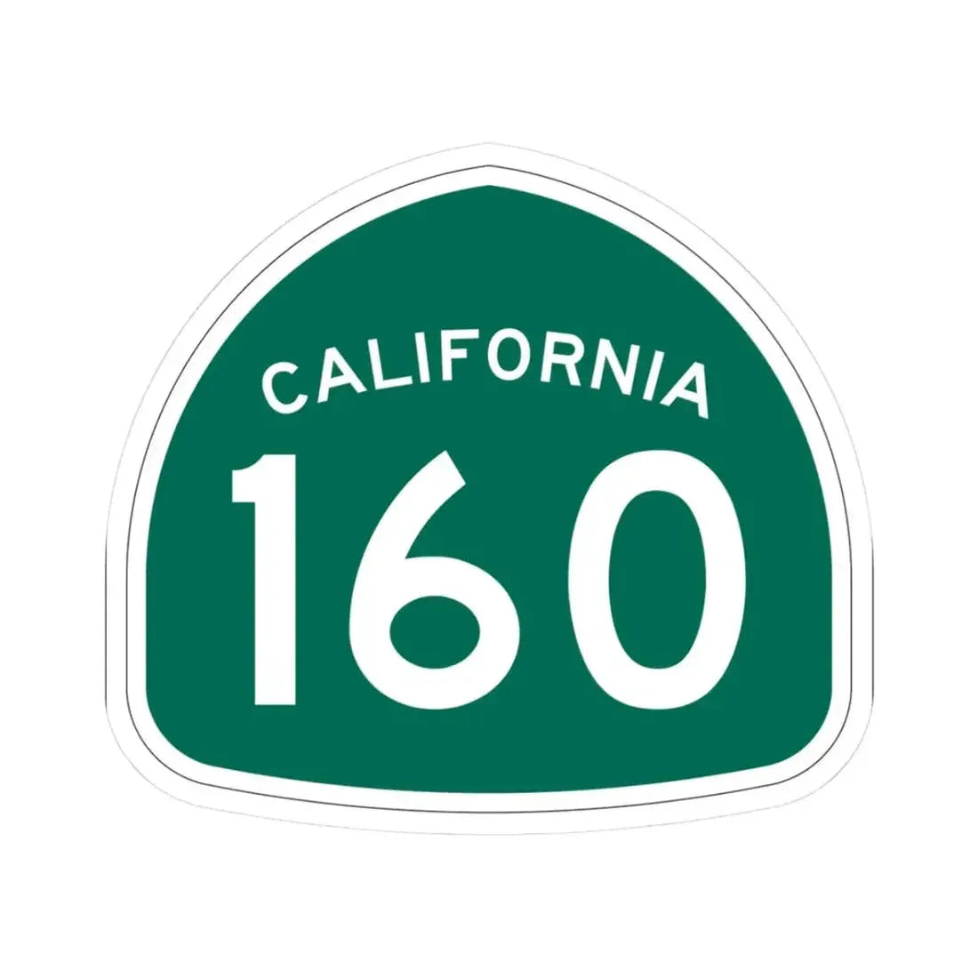 California 160 (California) (Road Sign) STICKER Vinyl Kiss-Cut Decal 3 Inch White - The Sticker Space