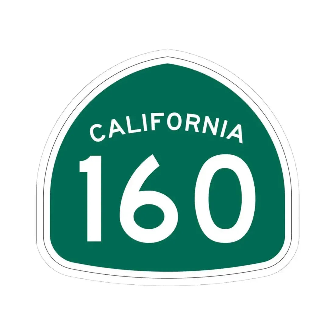 California 160 (California) (Road Sign) STICKER Vinyl Kiss-Cut Decal 4 Inch White - The Sticker Space