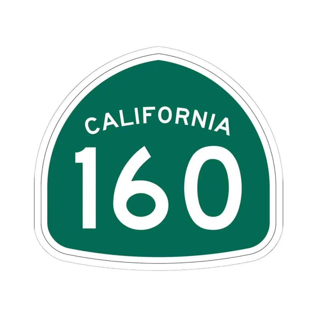 California 160 (California) (Road Sign) STICKER Vinyl Kiss-Cut Decal 6 Inch White - The Sticker Space