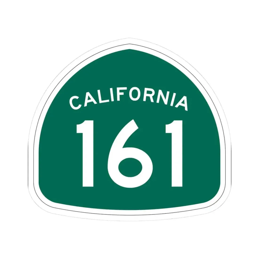 California 161 (California) (Road Sign) STICKER Vinyl Kiss-Cut Decal 3 Inch White - The Sticker Space