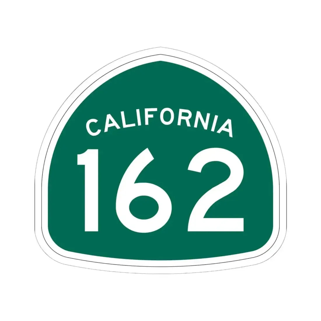 California 162 (California) (Road Sign) STICKER Vinyl Kiss-Cut Decal 6 Inch White - The Sticker Space