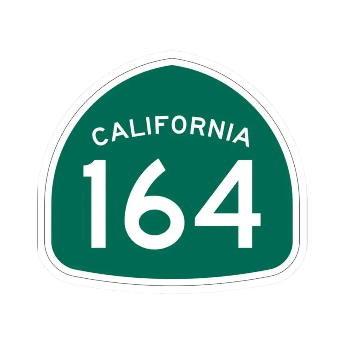 California 164 (California) (Road Sign) STICKER Vinyl Kiss-Cut Decal 2 Inch White - The Sticker Space
