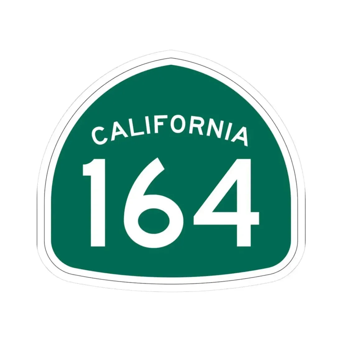 California 164 (California) (Road Sign) STICKER Vinyl Kiss-Cut Decal 3 Inch White - The Sticker Space