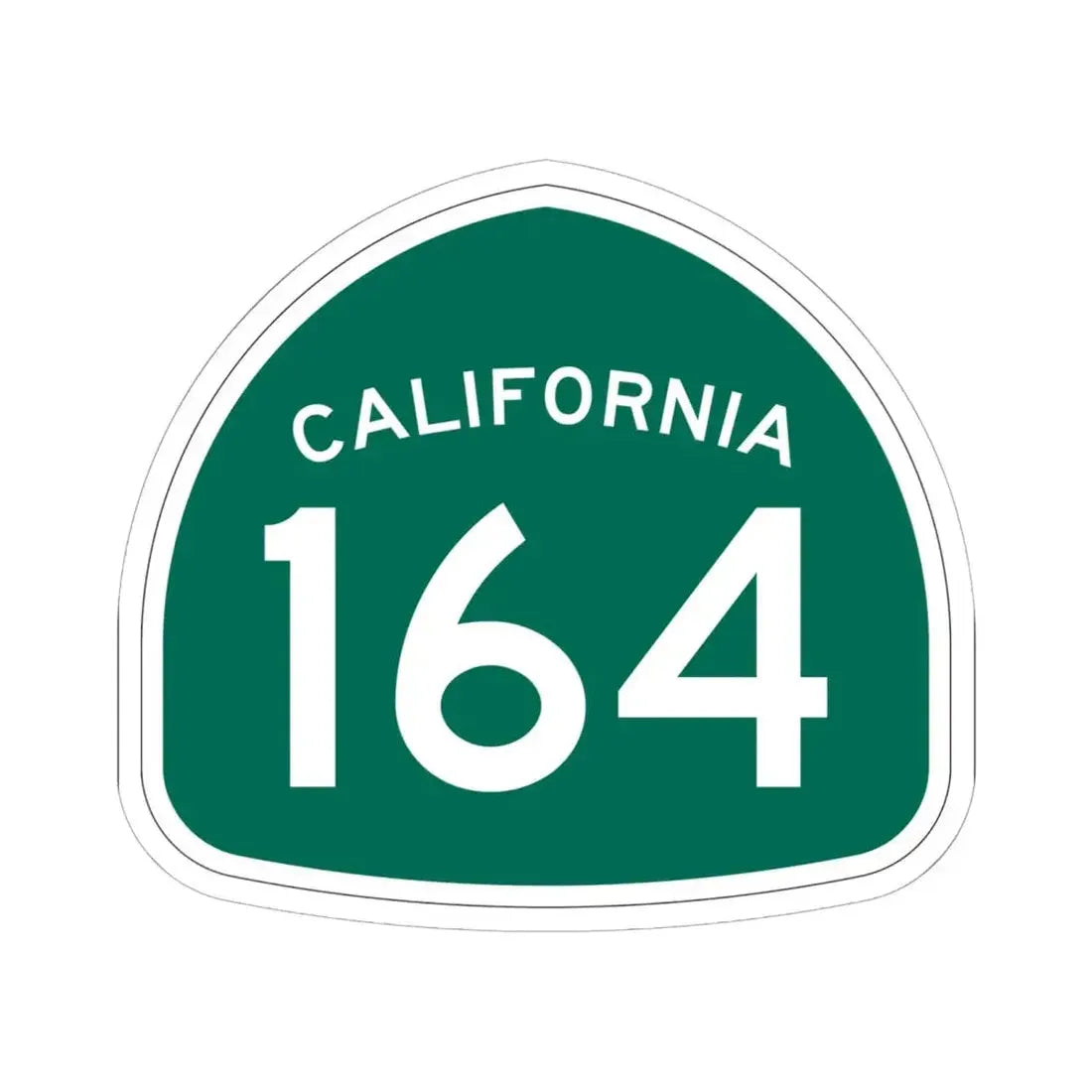 California 164 (California) (Road Sign) STICKER Vinyl Kiss-Cut Decal 6 Inch White - The Sticker Space