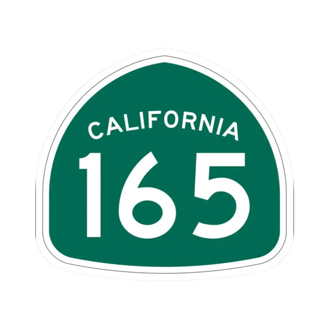 California 165 (California) (Road Sign) STICKER Vinyl Kiss-Cut Decal 2 Inch White - The Sticker Space