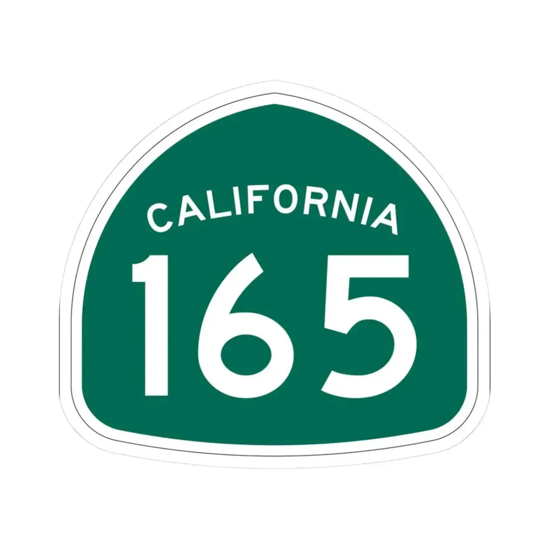 California 165 (California) (Road Sign) STICKER Vinyl Kiss-Cut Decal 3 Inch White - The Sticker Space