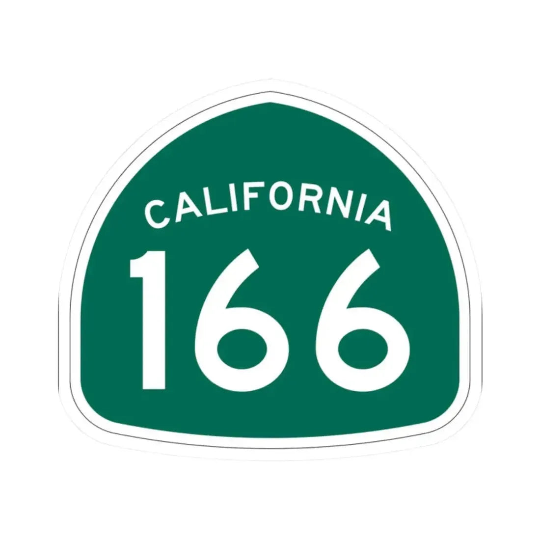 California 166 (California) (Road Sign) STICKER Vinyl Kiss-Cut Decal 2 Inch White - The Sticker Space