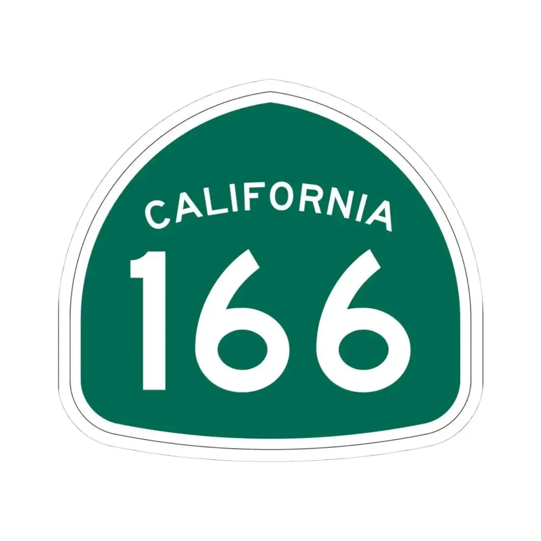 California 166 (California) (Road Sign) STICKER Vinyl Kiss-Cut Decal 4 Inch White - The Sticker Space
