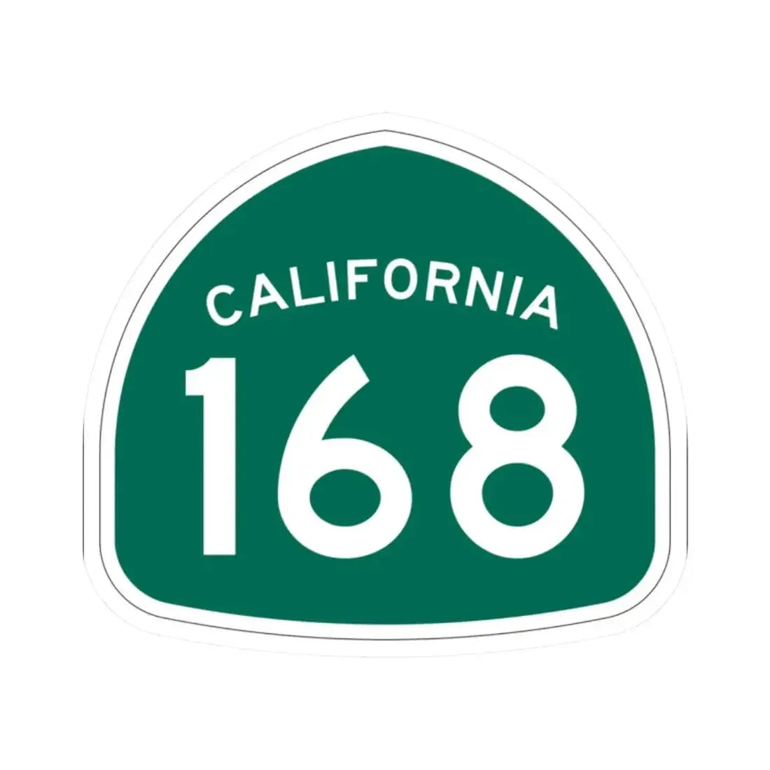 California 168 (California) (Road Sign) STICKER Vinyl Kiss-Cut Decal 2 Inch White - The Sticker Space