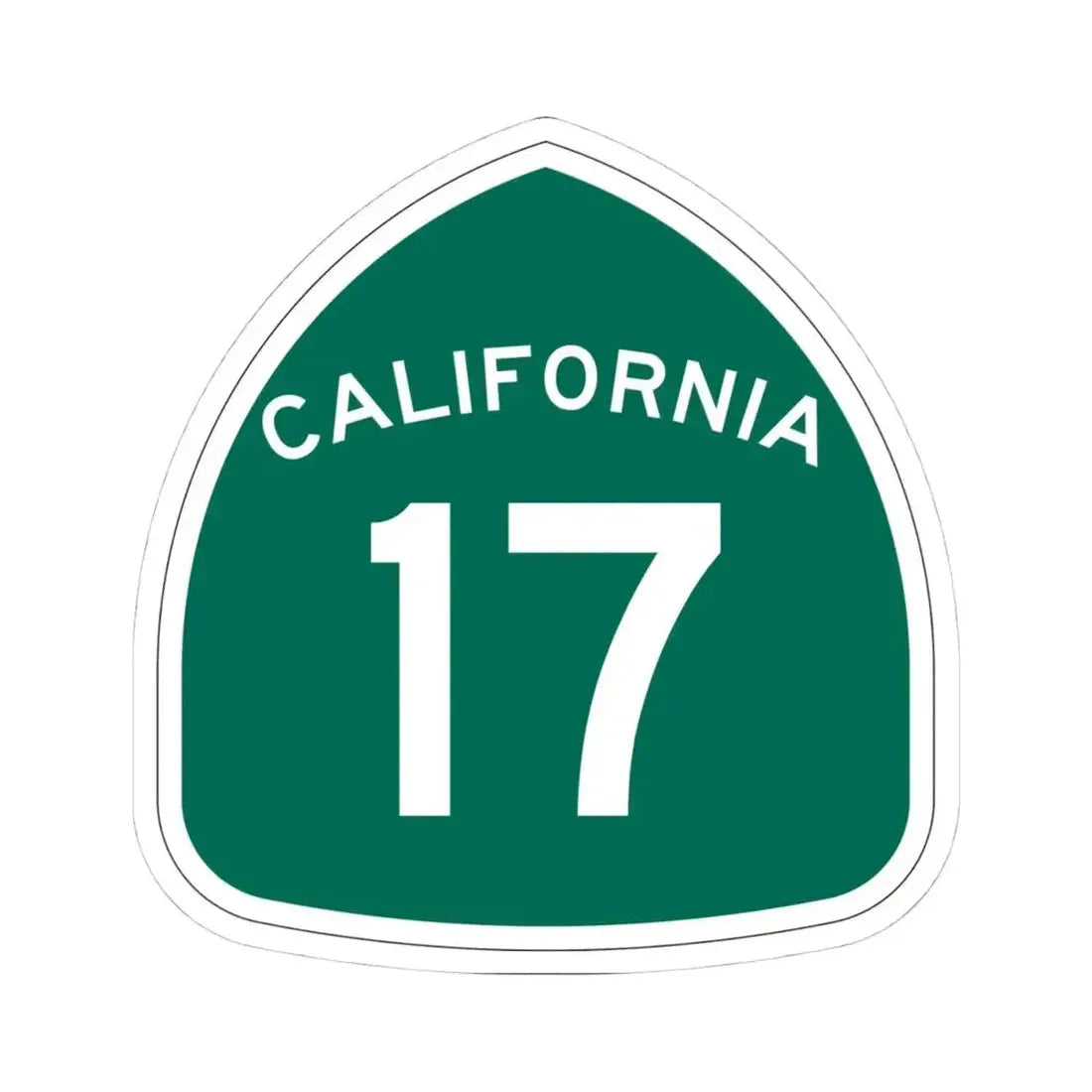 California 17 (California) (Road Sign) STICKER Vinyl Kiss-Cut Decal 4 Inch White - The Sticker Space