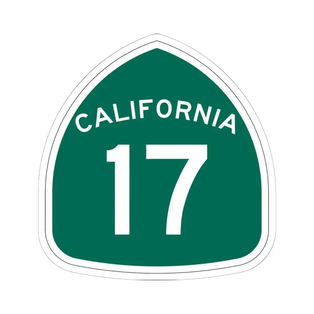 California 17 (California) (Road Sign) STICKER Vinyl Kiss-Cut Decal 6 Inch White - The Sticker Space