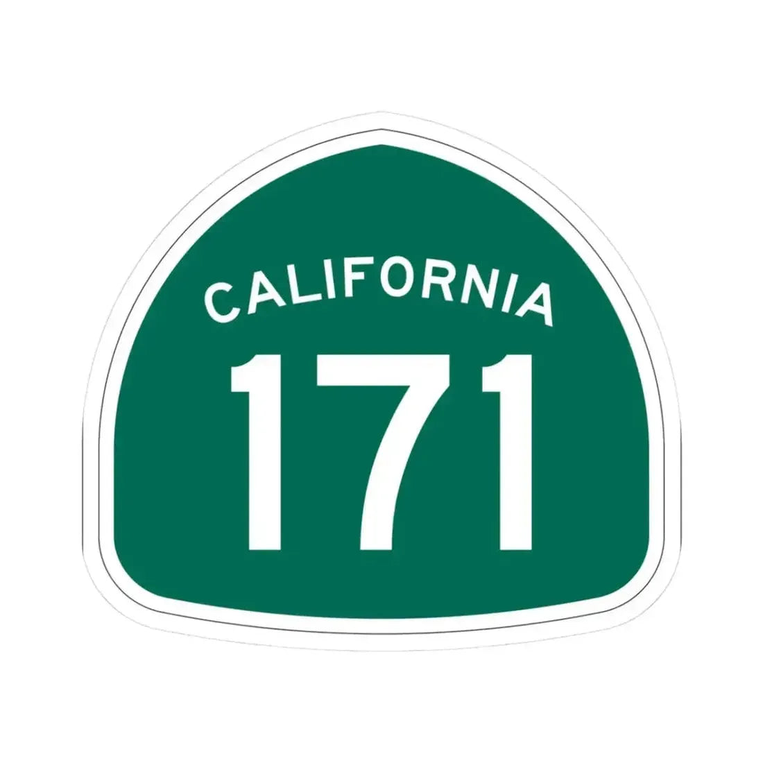 California 171 (California) (Road Sign) STICKER Vinyl Kiss-Cut Decal 3 Inch White - The Sticker Space