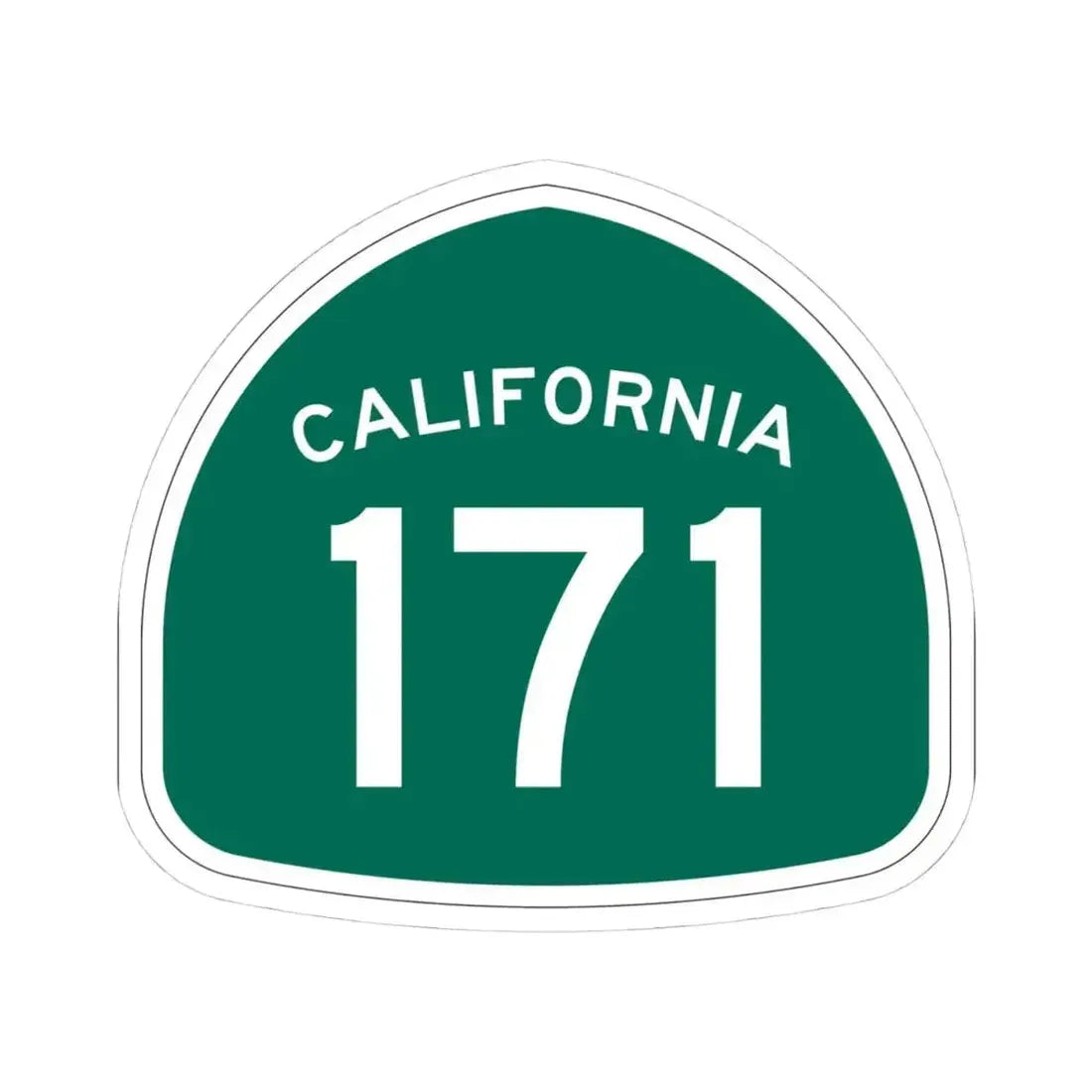 California 171 (California) (Road Sign) STICKER Vinyl Kiss-Cut Decal 4 Inch White - The Sticker Space