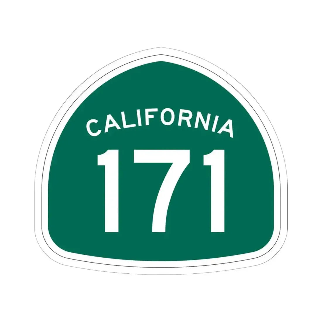 California 171 (California) (Road Sign) STICKER Vinyl Kiss-Cut Decal 6 Inch White - The Sticker Space