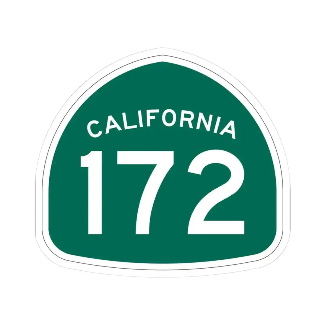 California 172 (California) (Road Sign) STICKER Vinyl Kiss-Cut Decal 3 Inch White - The Sticker Space