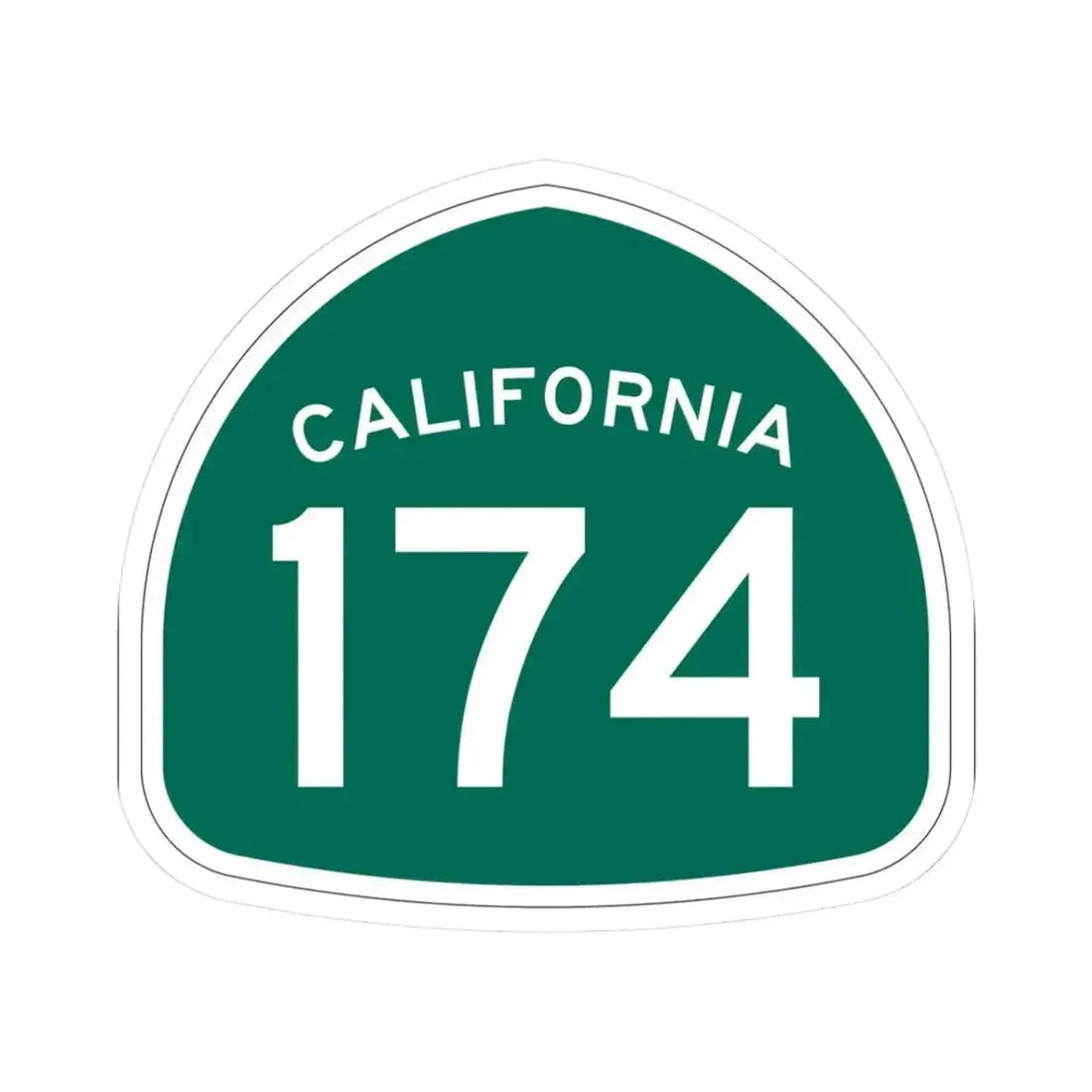 California 174 (California) (Road Sign) STICKER Vinyl Kiss-Cut Decal 3 Inch White - The Sticker Space
