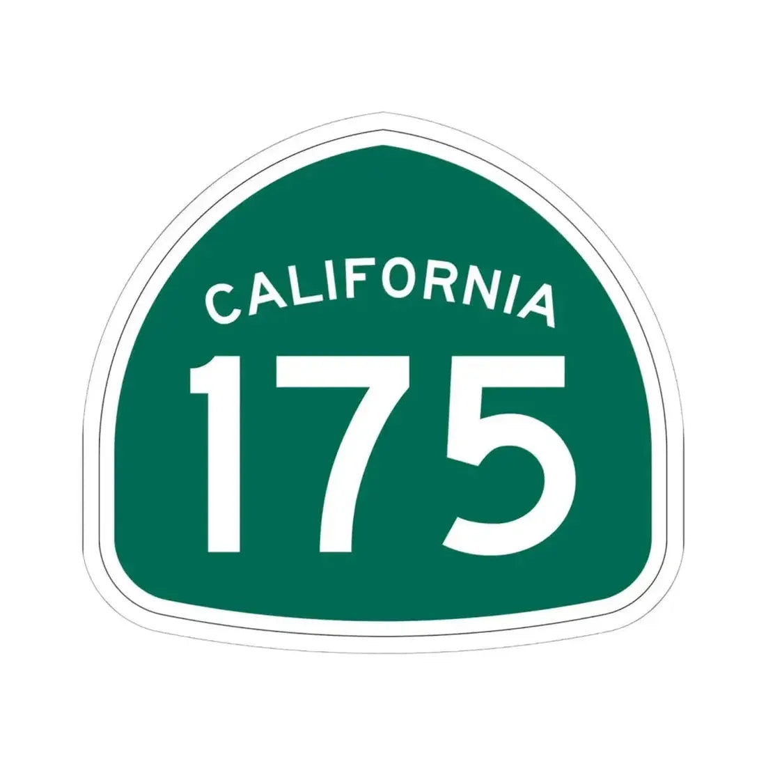 California 175 (California) (Road Sign) STICKER Vinyl Kiss-Cut Decal 6 Inch White - The Sticker Space