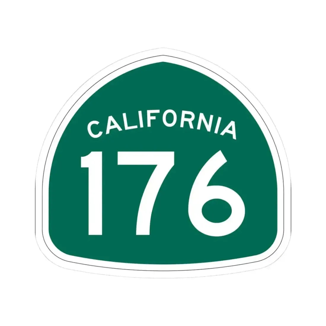 California 176 (California) (Road Sign) STICKER Vinyl Kiss-Cut Decal 3 Inch White - The Sticker Space