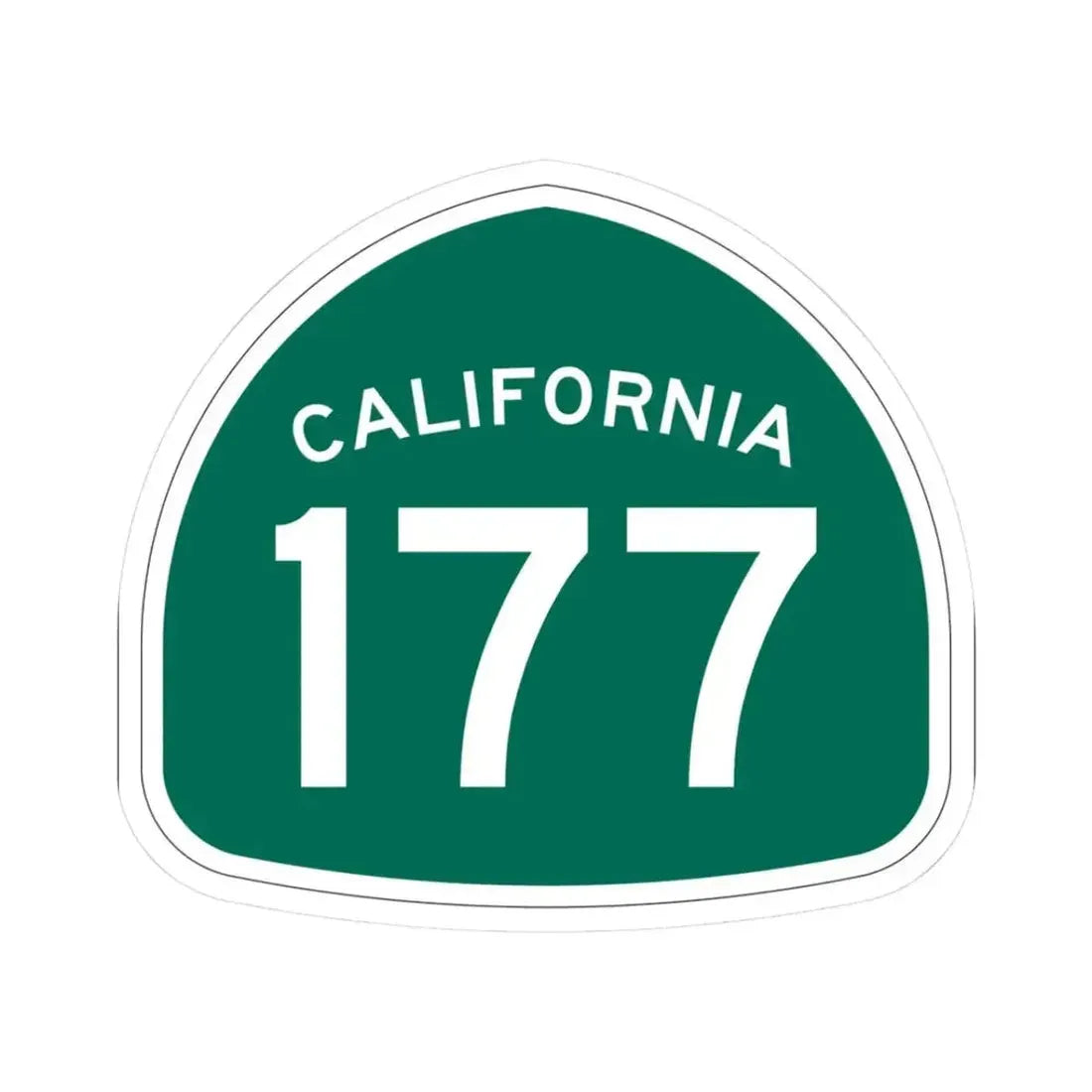California 177 (California) (Road Sign) STICKER Vinyl Kiss-Cut Decal 3 Inch White - The Sticker Space