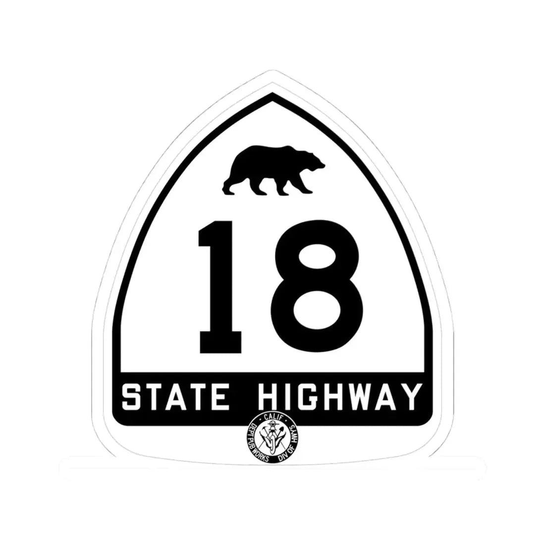 California 18 1948 (California) (Road Sign) STICKER Vinyl Kiss-Cut Decal 4 Inch White - The Sticker Space