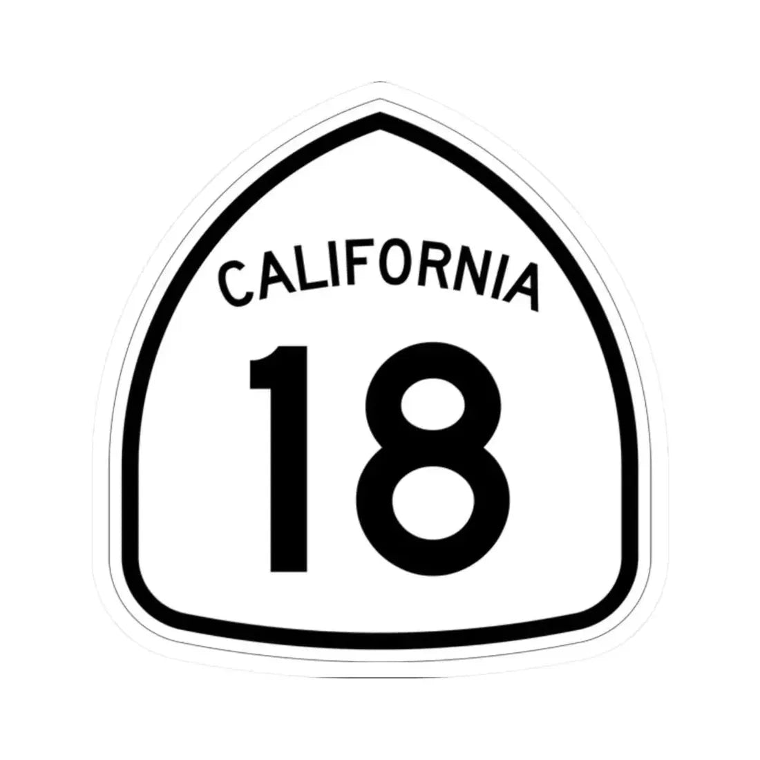 California 18 1957 (California) (Road Sign) STICKER Vinyl Kiss-Cut Decal 2 Inch White - The Sticker Space