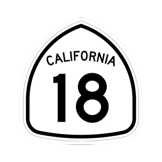 California 18 1957 (California) (Road Sign) STICKER Vinyl Kiss-Cut Decal 2 Inch White - The Sticker Space
