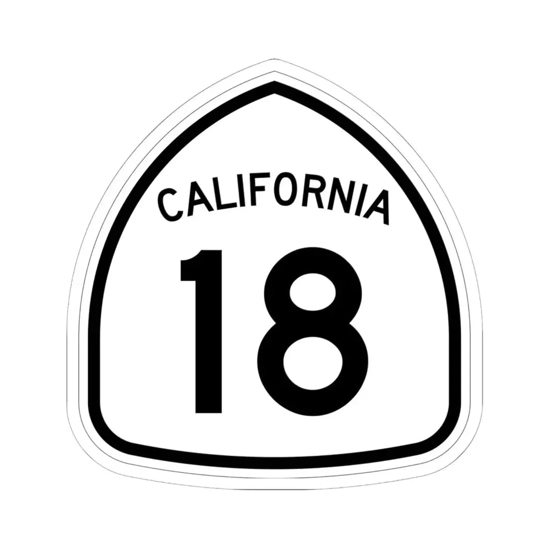 California 18 1957 (California) (Road Sign) STICKER Vinyl Kiss-Cut Decal 6 Inch White - The Sticker Space