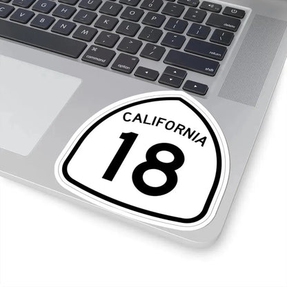 California 18 1957 (California) (Road Sign) STICKER Vinyl Kiss-Cut Decal - The Sticker Space
