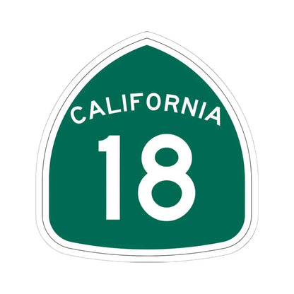 California 18 (California) (Road Sign) STICKER Vinyl Kiss-Cut Decal 6 Inch White - The Sticker Space