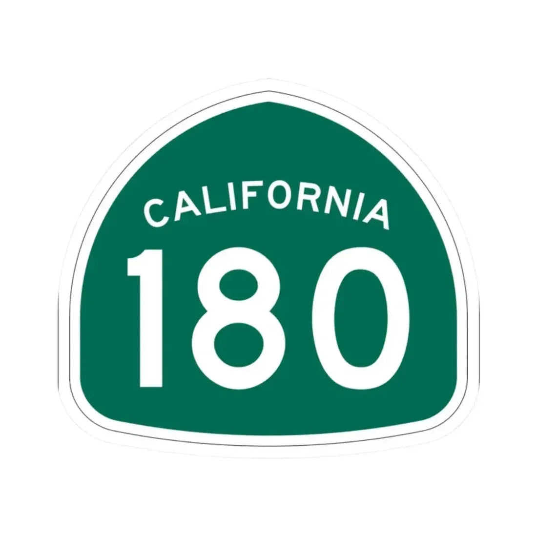 California 180 (California) (Road Sign) STICKER Vinyl Kiss-Cut Decal 2 Inch White - The Sticker Space