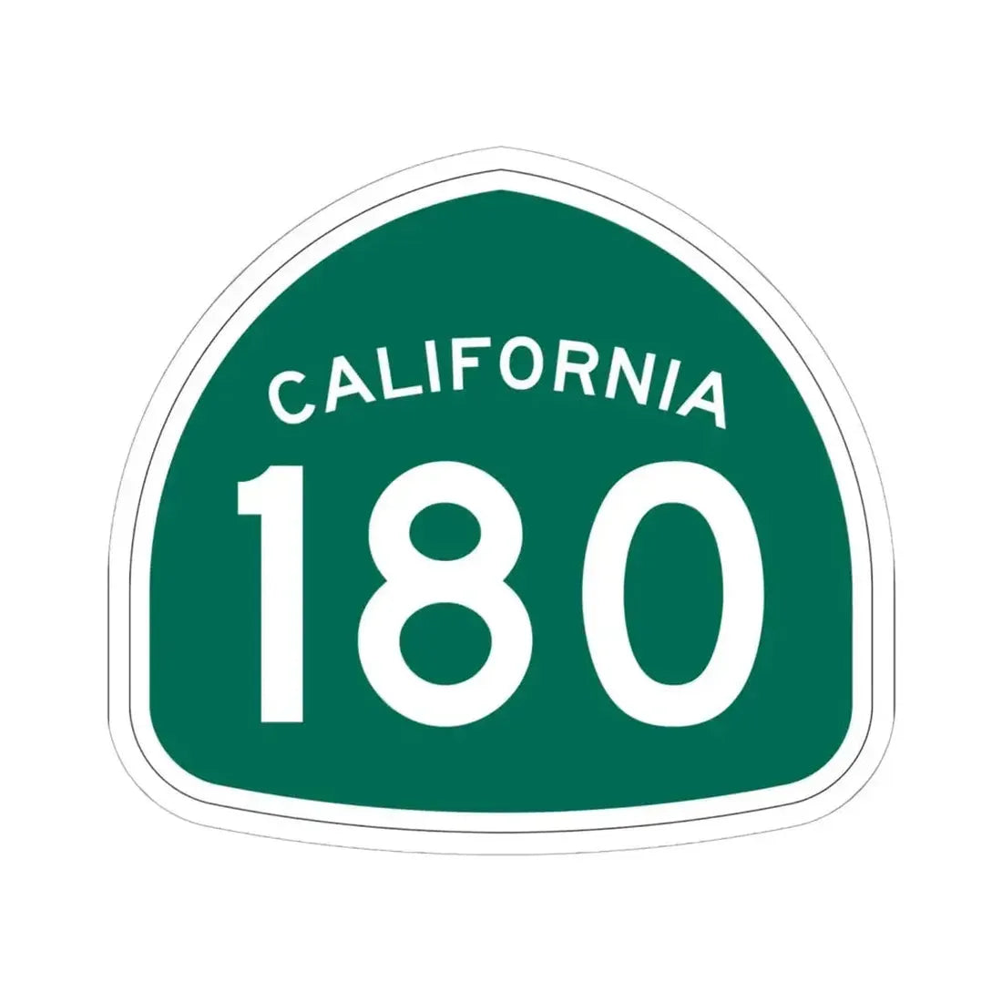 California 180 (California) (Road Sign) STICKER Vinyl Kiss-Cut Decal 6 Inch White - The Sticker Space