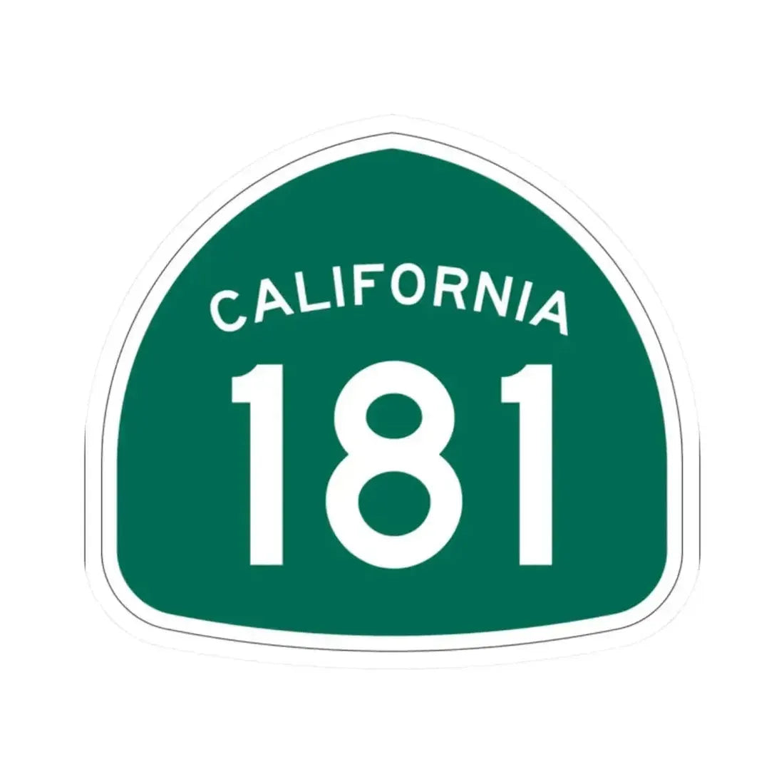 California 181 (California) (Road Sign) STICKER Vinyl Kiss-Cut Decal 2 Inch White - The Sticker Space