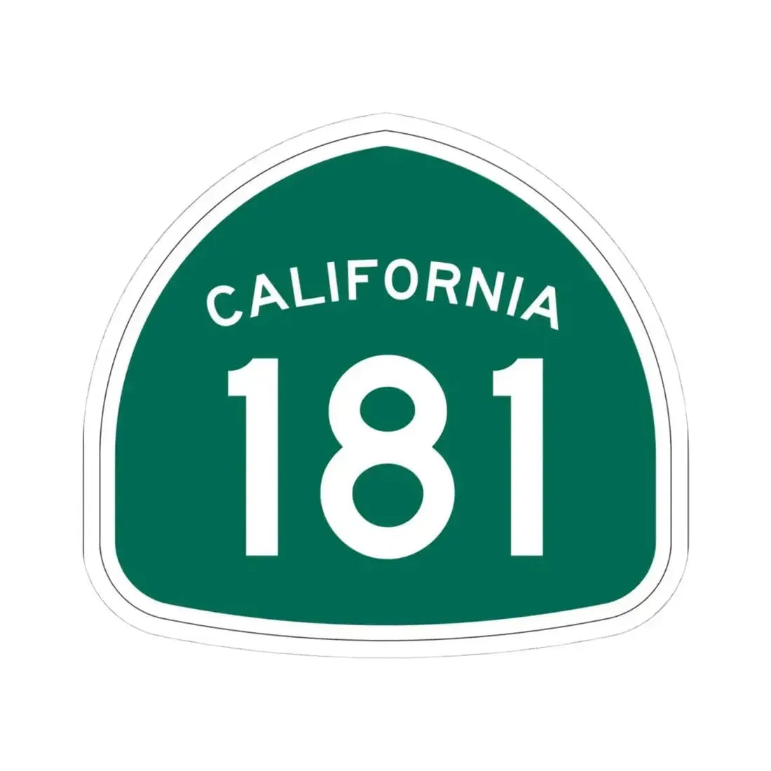 California 181 (California) (Road Sign) STICKER Vinyl Kiss-Cut Decal 4 Inch White - The Sticker Space