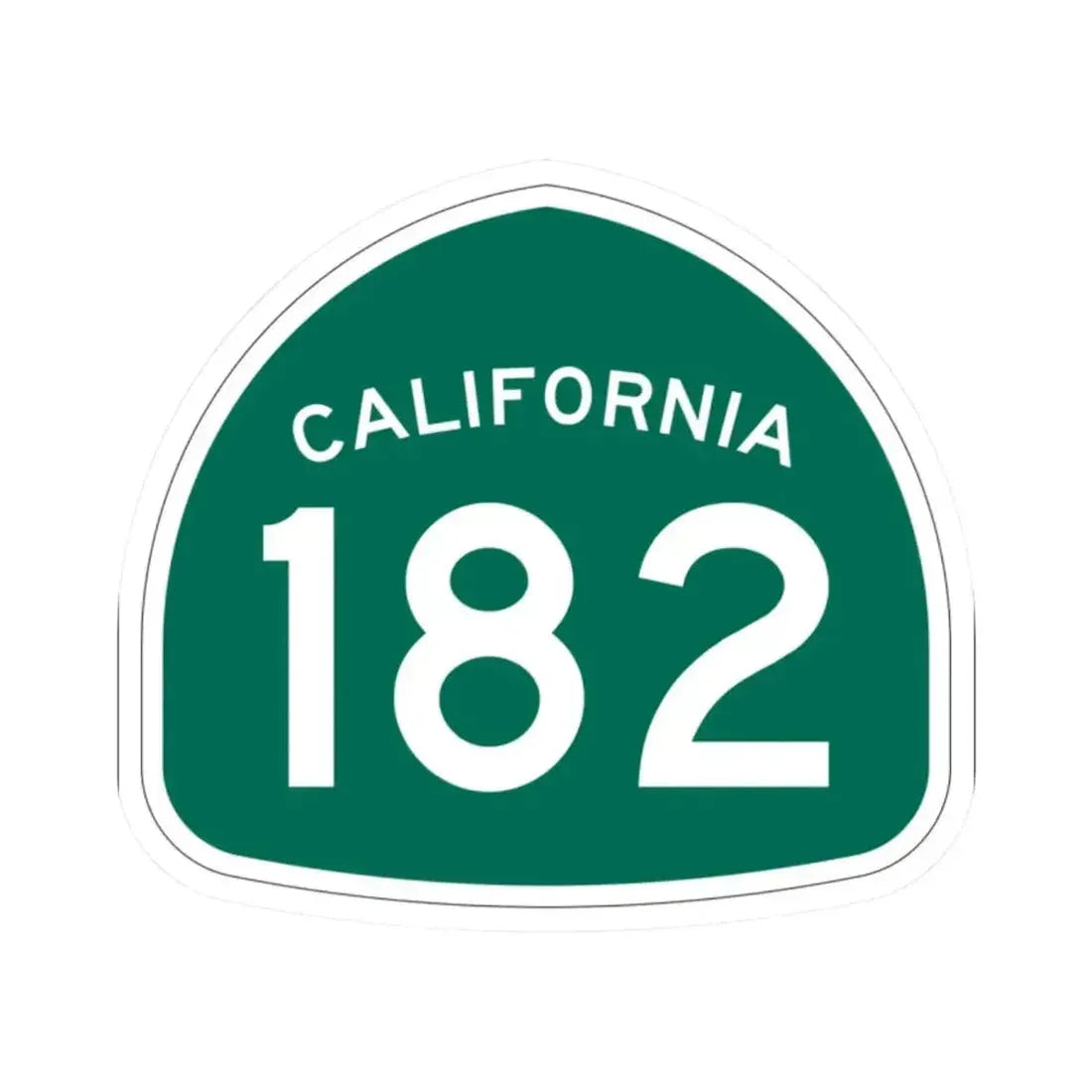 California 182 (California) (Road Sign) STICKER Vinyl Kiss-Cut Decal 2 Inch White - The Sticker Space