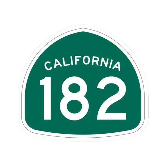 California 182 (California) (Road Sign) STICKER Vinyl Kiss-Cut Decal 2 Inch White - The Sticker Space