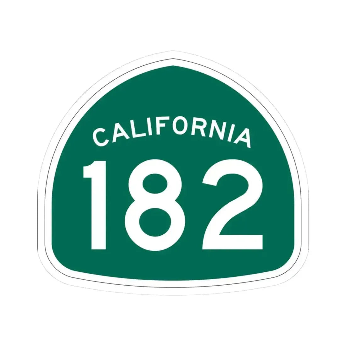 California 182 (California) (Road Sign) STICKER Vinyl Kiss-Cut Decal 3 Inch White - The Sticker Space