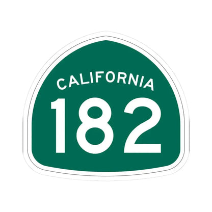 California 182 (California) (Road Sign) STICKER Vinyl Kiss-Cut Decal 3 Inch White - The Sticker Space