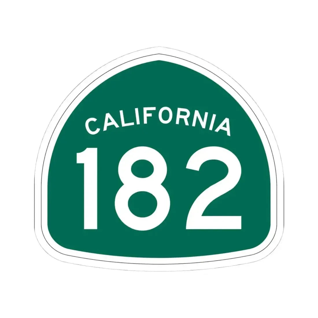 California 182 (California) (Road Sign) STICKER Vinyl Kiss-Cut Decal 4 Inch White - The Sticker Space