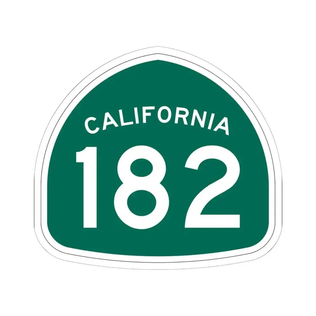 California 182 (California) (Road Sign) STICKER Vinyl Kiss-Cut Decal 6 Inch White - The Sticker Space