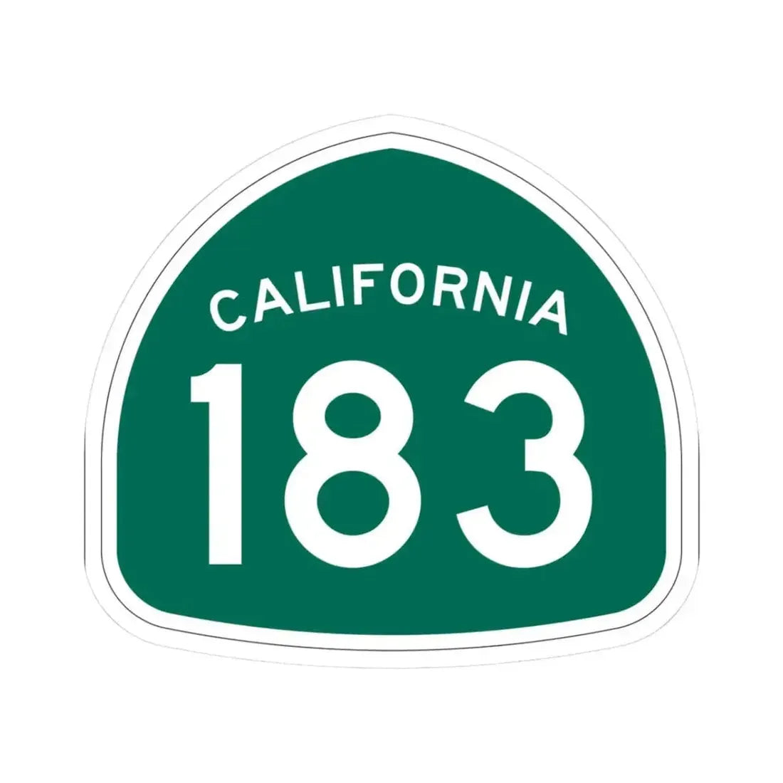 California 183 (California) (Road Sign) STICKER Vinyl Kiss-Cut Decal 3 Inch White - The Sticker Space