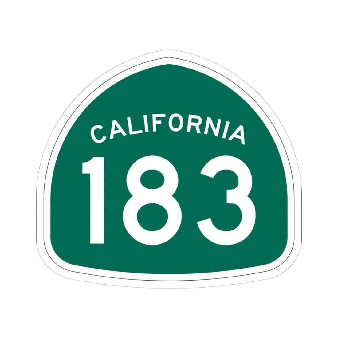 California 183 (California) (Road Sign) STICKER Vinyl Kiss-Cut Decal 4 Inch White - The Sticker Space