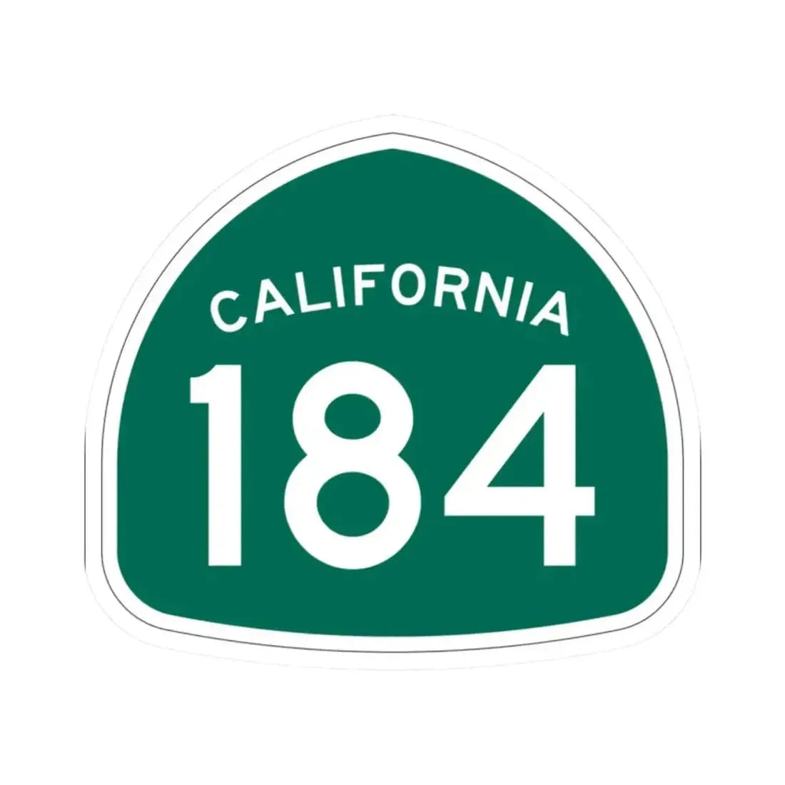 California 184 (California) (Road Sign) STICKER Vinyl Kiss-Cut Decal 2 Inch White - The Sticker Space