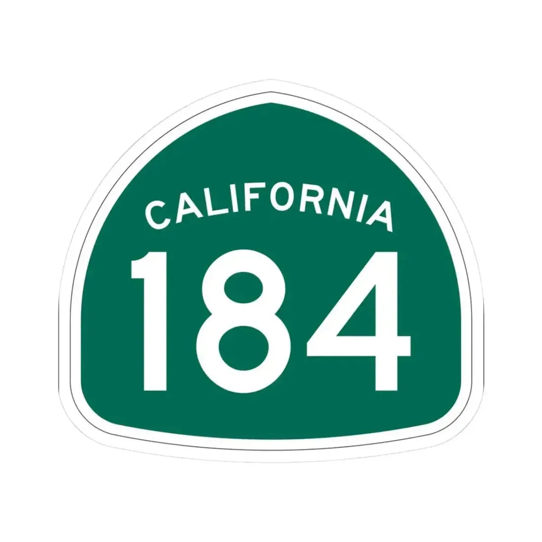 California 184 (California) (Road Sign) STICKER Vinyl Kiss-Cut Decal 3 Inch White - The Sticker Space
