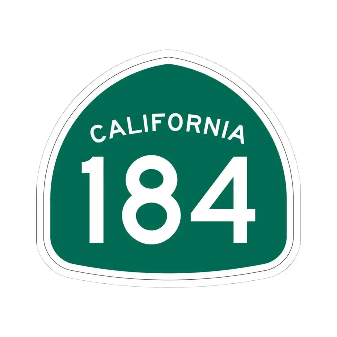 California 184 (California) (Road Sign) STICKER Vinyl Kiss-Cut Decal 4 Inch White - The Sticker Space