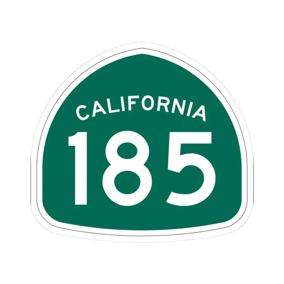 California 185 (California) (Road Sign) STICKER Vinyl Kiss-Cut Decal 3 Inch White - The Sticker Space