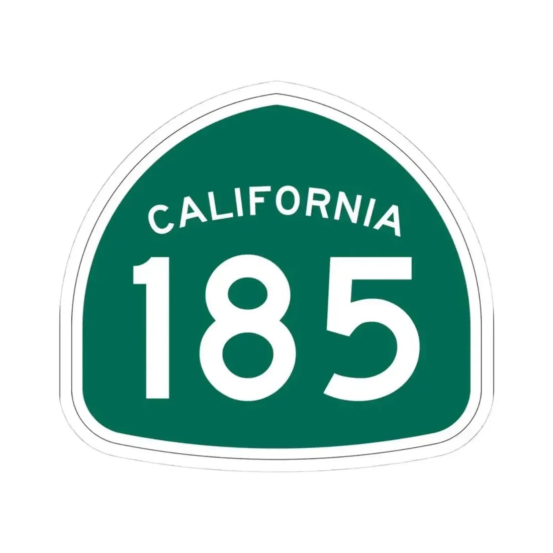 California 185 (California) (Road Sign) STICKER Vinyl Kiss-Cut Decal 4 Inch White - The Sticker Space