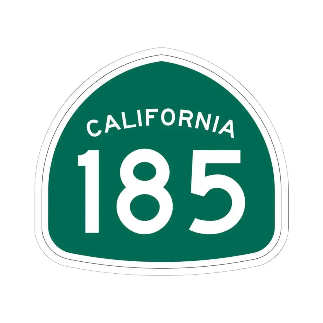 California 185 (California) (Road Sign) STICKER Vinyl Kiss-Cut Decal 6 Inch White - The Sticker Space