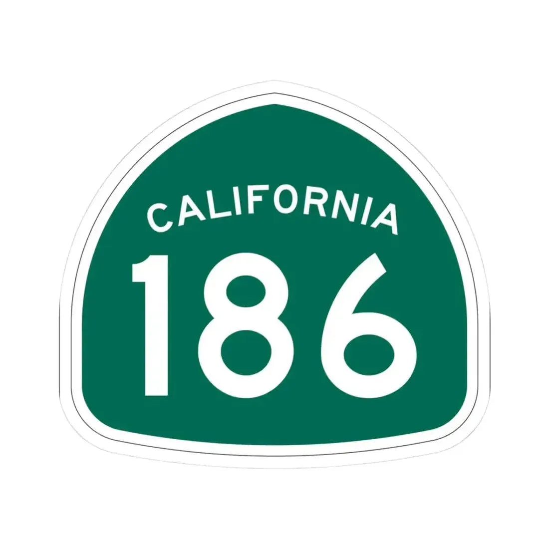 California 186 (California) (Road Sign) STICKER Vinyl Kiss-Cut Decal 3 Inch White - The Sticker Space
